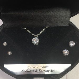 CZ necklace and earring set